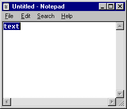 Notepad with no menus selected